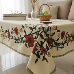 casanest Linen 4 Seater Floral Table Cover-picture-14