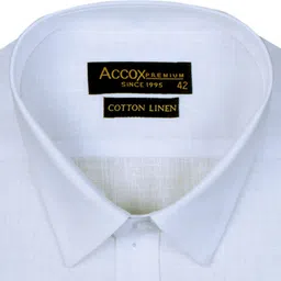 accox Men Regular Fit Self Design Spread Collar Formal Shirt image 2