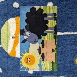 chickaboo Green Nursery Wool 3 ft x 5 ft Hand tufted Carpet image 2