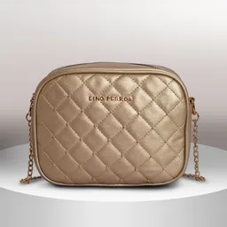 lino perros Gold Women Sling Bag - Mini LWSL00511GOLDEN-picture-28