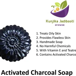 kunjika jadibooti Activated Charcoal Soap Black Detox | Deep Cleansing, Oil Control & Acne Care image 4