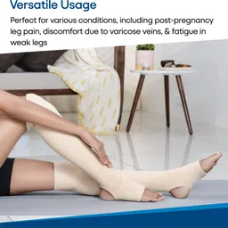 hospikart Varicose Veins Compression Stockings Above Knee for Men & Women (S, 1 Pair) Knee Support image 4