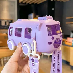 mhax Portable Shoulder Strap Kids School Baby Toy Water Bottle Adorable Bus Shape 500 ml Water Bottle-picture-28