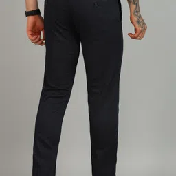 killer Men Slim Fit Dark Blue Cotton Blend Trousers image 4