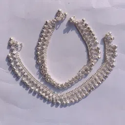 shacollection Gota Chandi silver designer Payal Silver Anklet-picture-17