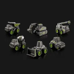 Unbreakable Crane Bulldozer Construction Toy Set Roller Mixer Truck DZE-image-61