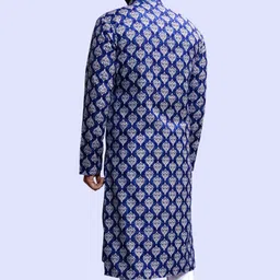 tibra collection Men Floral Print Cotton Blend Flared Kurta image 2