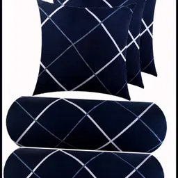 urmila creation Microfibre Bolster Pack of 5 Geometric 3 CUSHION 2 BOLSTER-picture-33
