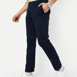 max Men Regular Fit Blue Cotton Blend Trousers-picture-16