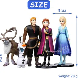 boenjoy Frozen Action Figure Cake Decoration Set – Elsa, Olaf, Anna, 5 Pieces image 4