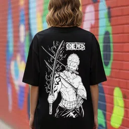 manlino Women Graphic Print Round Neck Cotton Blend Black T-Shirt-picture-30