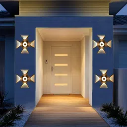 hybrix LED (4+1) Way Indoor/Outdoor Wall Light, IP65 Waterproof (6 Watt) COB LED, Warm White Light Color (PACK OF 2) Post Light Outdoor Lamp image 2