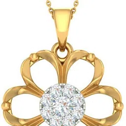 KISNA Real Diamond Jewellery 18kt Diamond Yellow Gold Pendant-picture-12