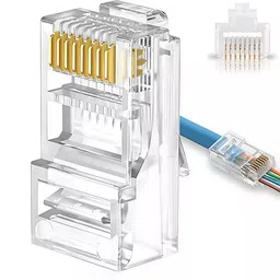 EXPERTRONICS RJ45 Cat6 Pass Through Connector RJ45 Ends Cat6 8P8C - 100 Pcs Pack Network Interface Card image 4