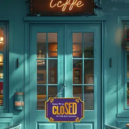 ranovaa Sorry We’re Closed Hanging Metal | Sign Board for Shops Cafes Offices (DWA_5514) image 4