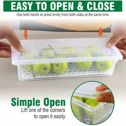 etofli Plastic Airtight Food Storage Containers | Leakproof Plastic Fridge Organizer Boxes Storage Basket image 2