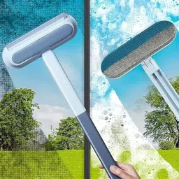wazzl Cleaning Wiper Brush 2 in 1 Window Mesh Screen Cleaner Brush Grass, Microfibre Wet and Dry Brush image 4