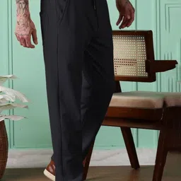 metronaut Solid Men Black Track Pants image 3