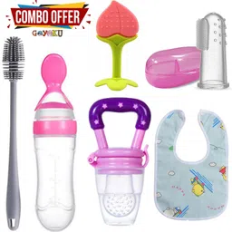 goyoku baby Combo Nibbler,Spoon bottle,bib,teether, bottle brush-picture-14