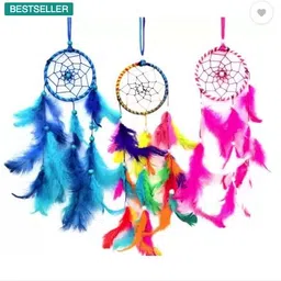 dhruvtar store Hanging Handmade Wall Art Feather, Wool Windchime image 5