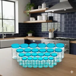 maxtid Plastic Airtight Jar Set of 24 Food Grade Plastic Storage Jars Storage Basket-picture-15