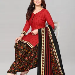 samah Unstitched Cotton Blend Salwar Suit Material Floral Print-picture-10
