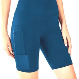 flingr Solid Women Blue Cycling Shorts image 1