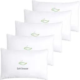 soft snooze Microfibre Sleeping Pillow Pack of 5 Solid Luxury image 4