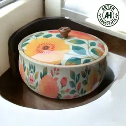 artsn handicraft Wooden chapati box multicolour. Serve Casserole-picture-27