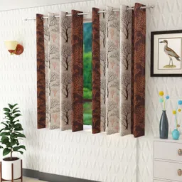 panipat textile hub 152 cm (5 ft) Polyester Semi Transparent Window Curtain (Pack Of 2)-picture-22
