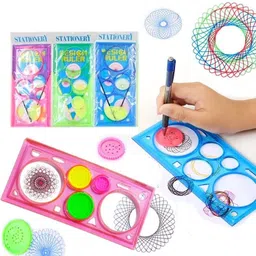 crazygol Spirograph Geometric Ruler Drafting Tools Stationery for Students Drawing Ruler-picture-27