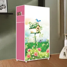 home reserve 6 Shelf House Tree Pink Printed PP Collapsible Wardrobe image 2