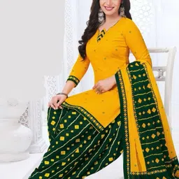 simplyethnic Unstitched Crepe Kurta & Churidar Material Printed-picture-21