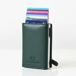 men mania Men Evening/Party, Ethnic, Casual, Formal, Travel, Trendy Green Genuine Leather RFID Wallet-picture-17