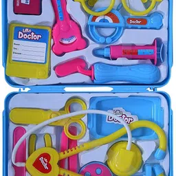 zhunmun Doctor Playset Kit with Foldable Suitcase, Compact Medical Accessories Toy Set Pretend Play Kit for kids,indoor game image 3