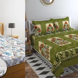 alcotex Cotton Double Flat 240 TC Abstract Bedsheet-picture-10