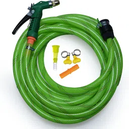 mashki 10 Meter (32.5 Feet) 1/2" 3-Layered Braided Water Hose Pipe With Water Spray Gun Spray Gun image 1