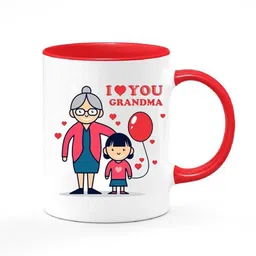 gift jaipur I Love Grandma Red Handle for Birthday Anniversary Mothers Day of Grandmother Dadi Ceramic Coffee Mug-picture-26