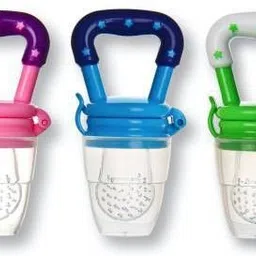 krishvia Fruit and Juice Feeder with Cover for 3-12 Months BPA Free Fresh Fruit Nibbler Feeding Safe for Kids Supplies Nipple Teat 3 Pc Feeder (Multicolor) Teether-picture-27