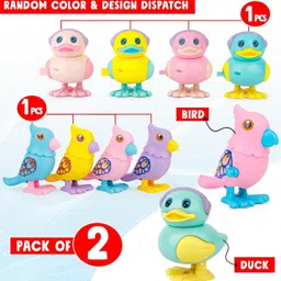 wesoulgifts Jumping Duck and Bird Toy for Kids Wind-Up Key Operated Crawling Walking Toy Set Rattle image 3