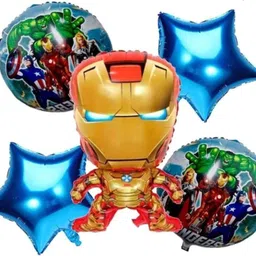 aoes Iron Man 9th Birthday Decoration Kit Red & Blue Balloon Arch Combo for Kids Boys image 3