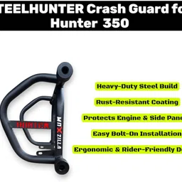 moxzilla SteelHunter Crash Guard for Hunter 350 Bike with 4 Slider image 4
