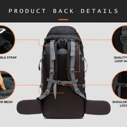 addixon 60L Travel Bag with Laptop & Shoe Compartment for Hiking & Trekking image 4