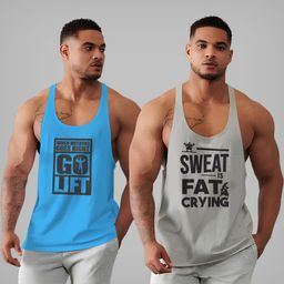bab Pack of 2 Men’s Bodybuilding Vest Polyester Sleeveless Gym Sportswear Men Vest-picture-8