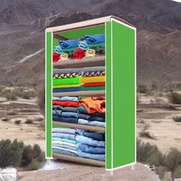 opal 4 Shelf House Tree Printed PVC Collapsible Wardrobe image 3
