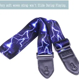 perlman Guitar Strap Jacquard Weave Hootenanny Guitar Strap with Leather End Leather Strap image 2