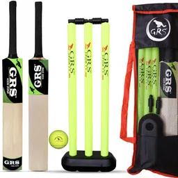 grs Kids Popular Willow Cricket Bat with Wicket Set & 1 Tennis Ball and 1 Kit Bag Cricket Kit-picture-15