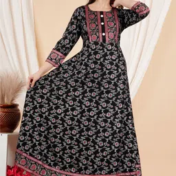 fastal look Women Printed Viscose Rayon Anarkali Kurta image 4