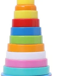 yuiop - Rock N Stack Sr - Stacking Toys For Kids - 9 Rings, 1 Post - Animal Face image 3