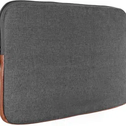 kavrixa Laptop Sleeve Case | 15.6 | Zipper Closure | Water Repellent PVC | Grey & Tan Laptop Sleeve/Cover image 2